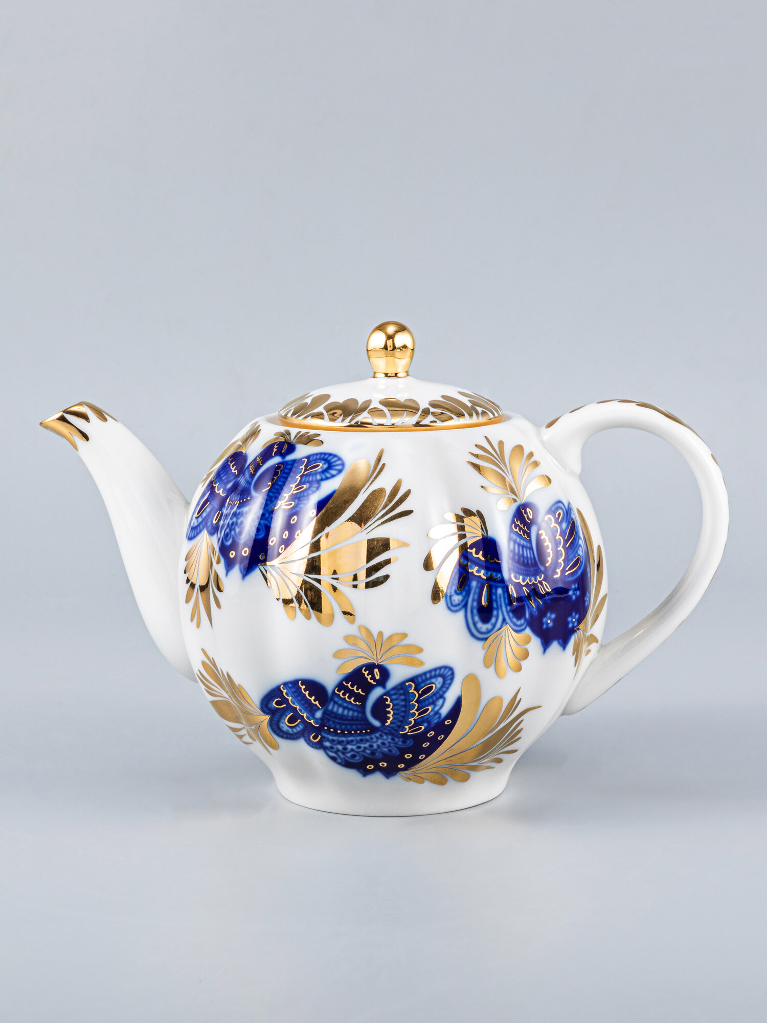 Чайник заварочный форма Тюльпан, Золотой сад, Императорский фарфоровый завод