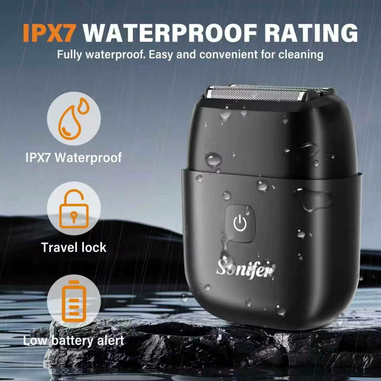 Электробритва Sonifer 9696, для сухого/влажного бритья, портативная