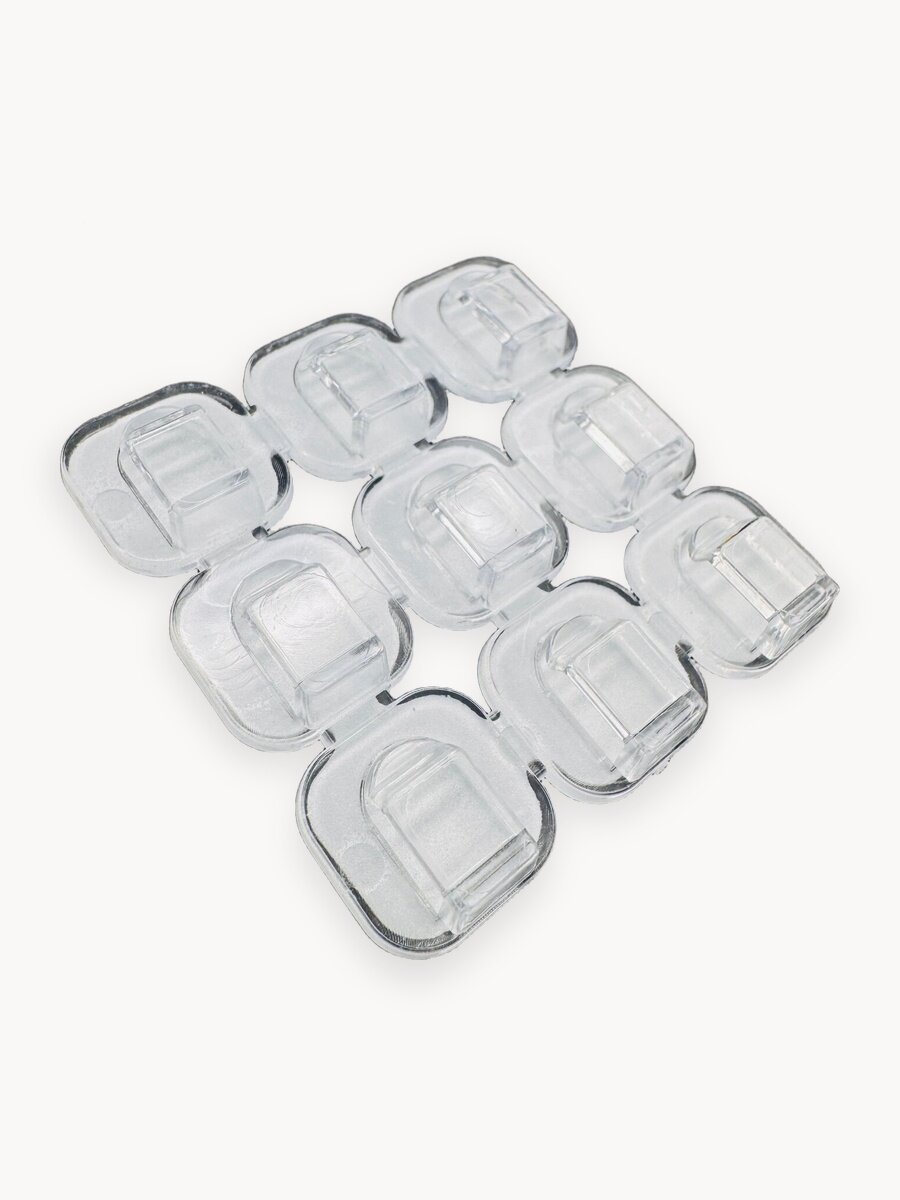 Крючки для гирлянд MS.Kolless, самоклеящиеся, прозрачные, пластик, 22см, 54шт