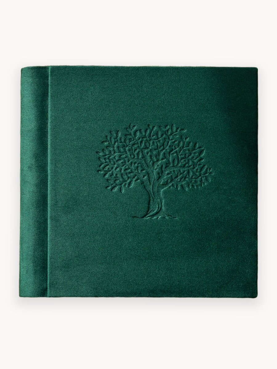Фотоальбом MyAlbums "Семейное дерево", велюровый, ручная работа, 24х24 см, 120 фото, изумрудный
