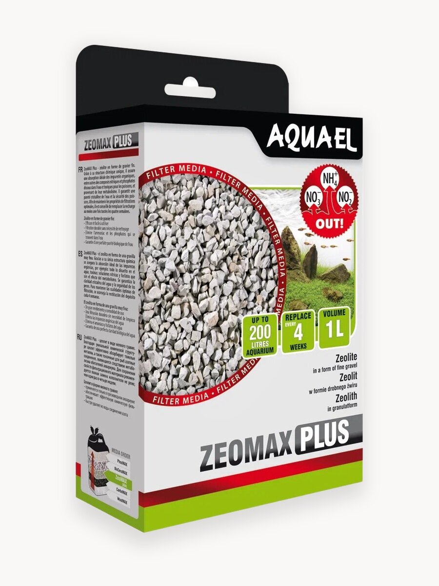 Наполнитель для аквариумных фильтров AQUAEL ZEOMAX PLUS (1 л) (цеолит)