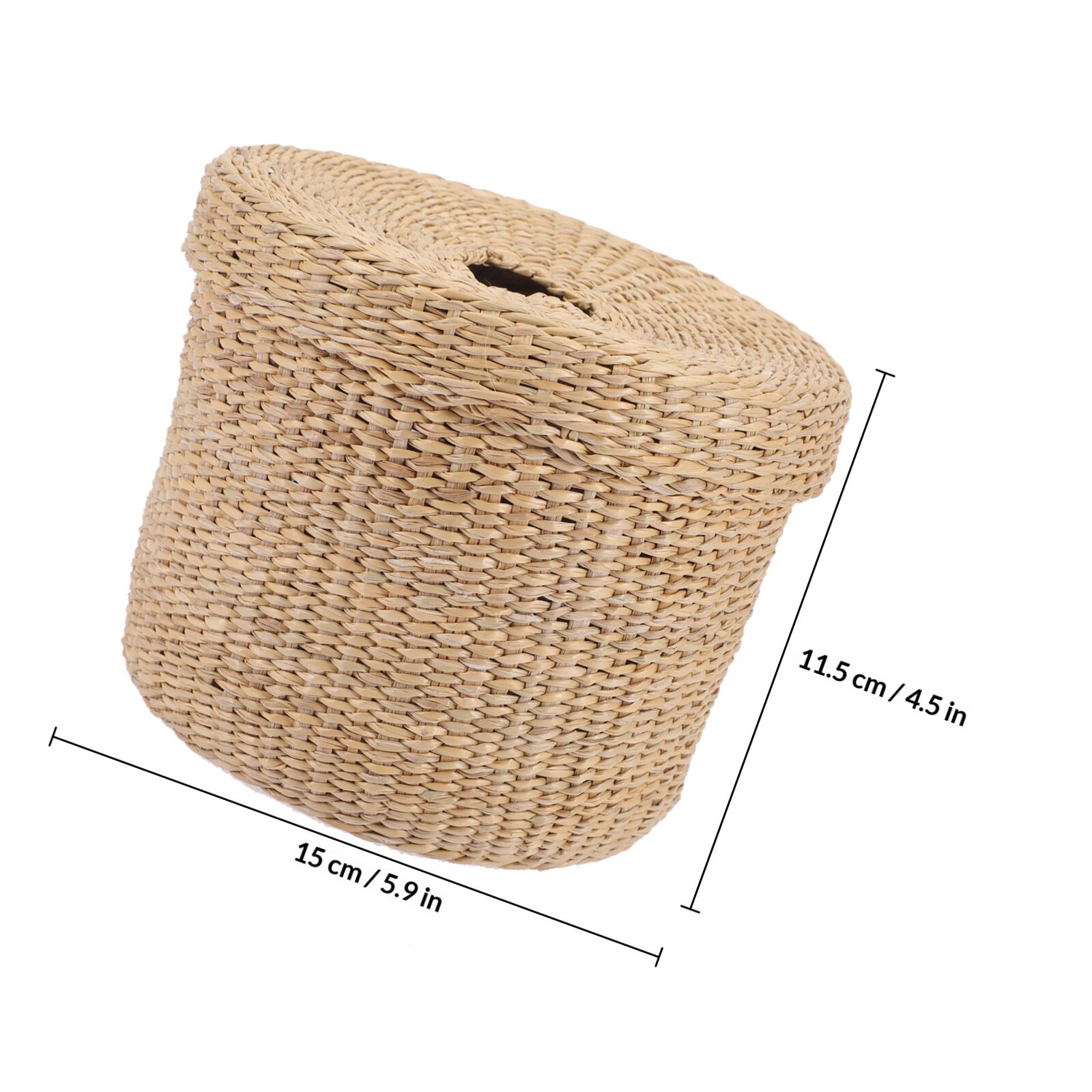 Коробка Для Салфеток Из Соломы Желтого Цвета Компактный Размер 15.00X15.00X11.50Cm