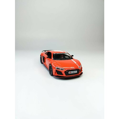 Модель автомобиля Audi R8 коллекционная металлическая игрушка масштаб 1:24 оранжевая