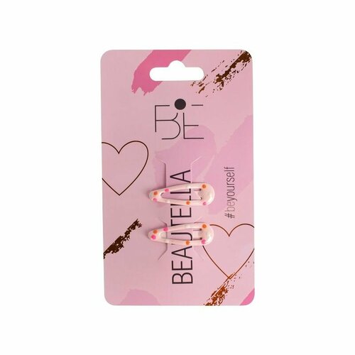 Зажим для волос BEAUTELLA Princess 3,0см 2шт. арт. KBH- 66 (СDHA-HCL-02-01-pink)