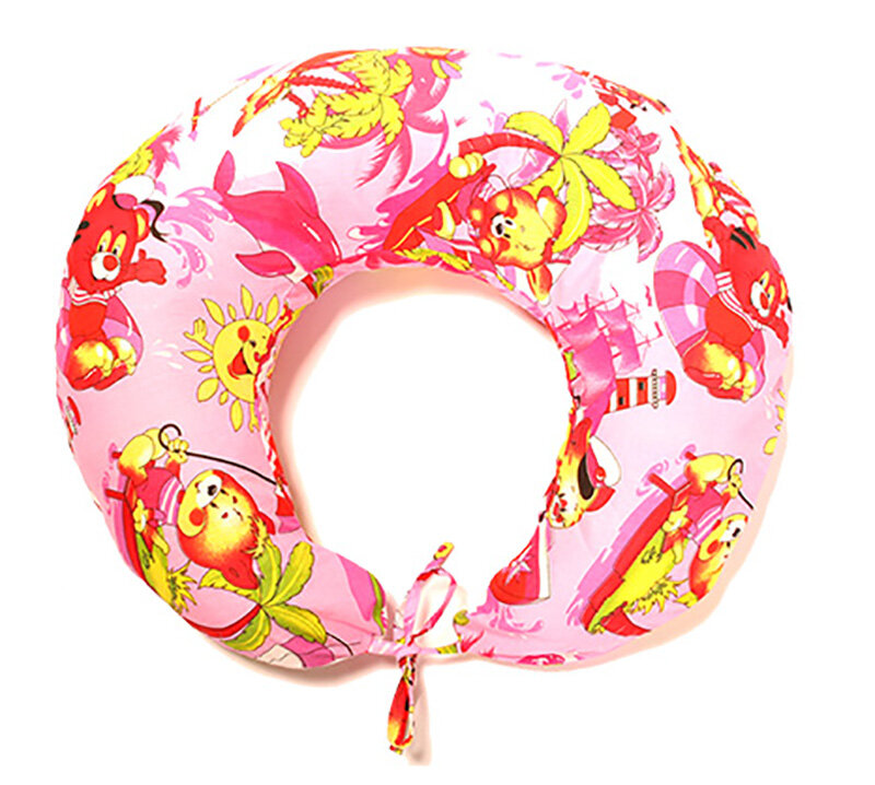 фото Наволочка на подушку для беременных и кормления бублик, "розовая"