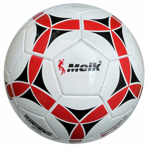 Мяч футбольный MEIK 2000 (3-сл, PVC 1. 6, 320 гр. , маш. сш. ) (черный/красный)