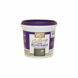 VGT GALLERY лессирующий состав полупрозрачный для декоративных штукатурок, серебристо-белый (0,9кг)