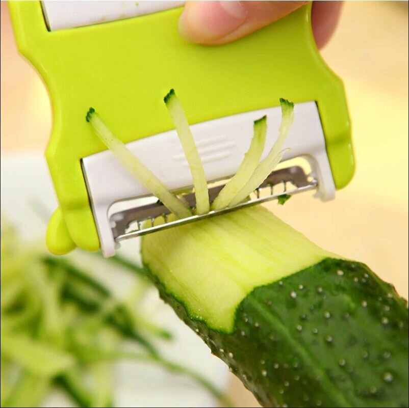 Изображение Овощечистка двойная, цвет черно-белый / Шинковка / Пиллер для овощей и фруктов