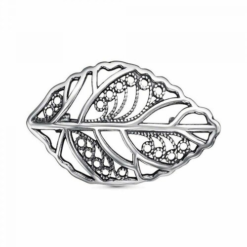 Брошь Красная Пресня, серебро, 925 проба, оксидирование