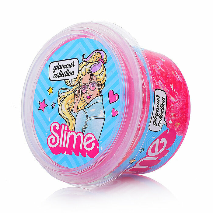 Slime glamour collection clear, розовый Волшебный мир - фото №1