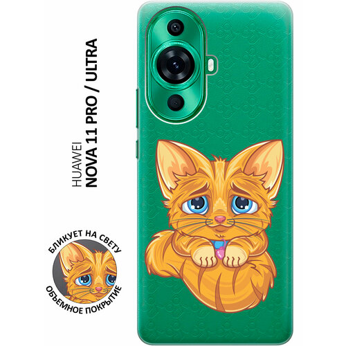 Силиконовый чехол с принтом Sad Cat для Huawei nova 11 Pro / Ultra / Хуавей нова 11 Про / Ультра силиконовый чехол на huawei nova 11 pro хуавей нова 11 про не мы такие жизнь такая прозрачный