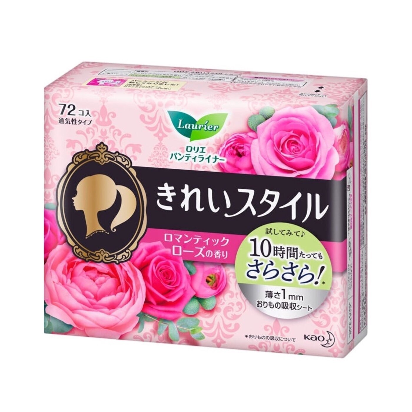 Ежедневные гигиенические прокладки с ароматом розы KAO "Laurier" Beauty Style 72 шт. в упаковке
