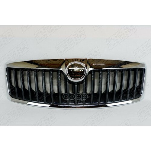 фото Решетка радиатора skoda octavia 2 a5 2008-2013, с хром окантовкой o.e.m. арт. oem3009