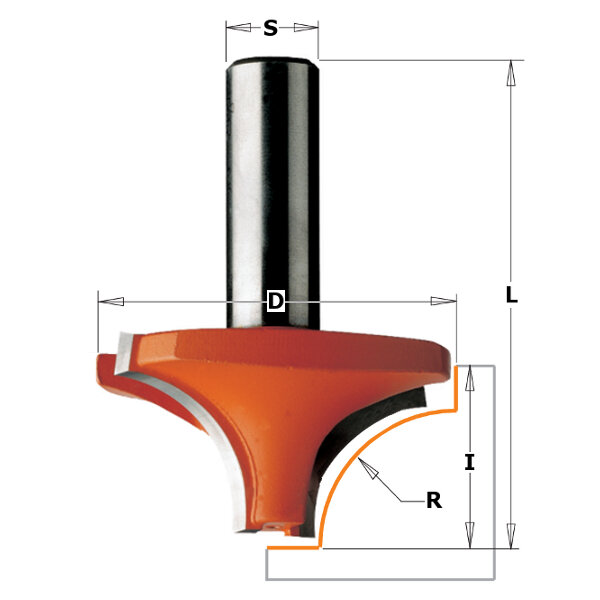 Фреза радиусная D=23,0 I=12,0 S=8,0 R=6,00 CMT 927.060.11