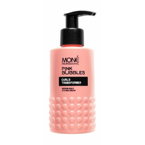 Крем-стайлинг для вьющихся и кудрявых волос средней фиксации Mone Professional Pink Bubbles Curls Transformer