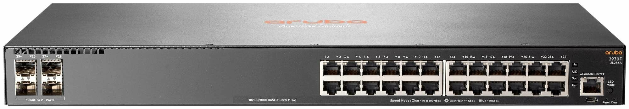 Коммутатор HPE JL253A HPE Aruba 2930F Managed L3 Lite 24G 4SFP+ Switch