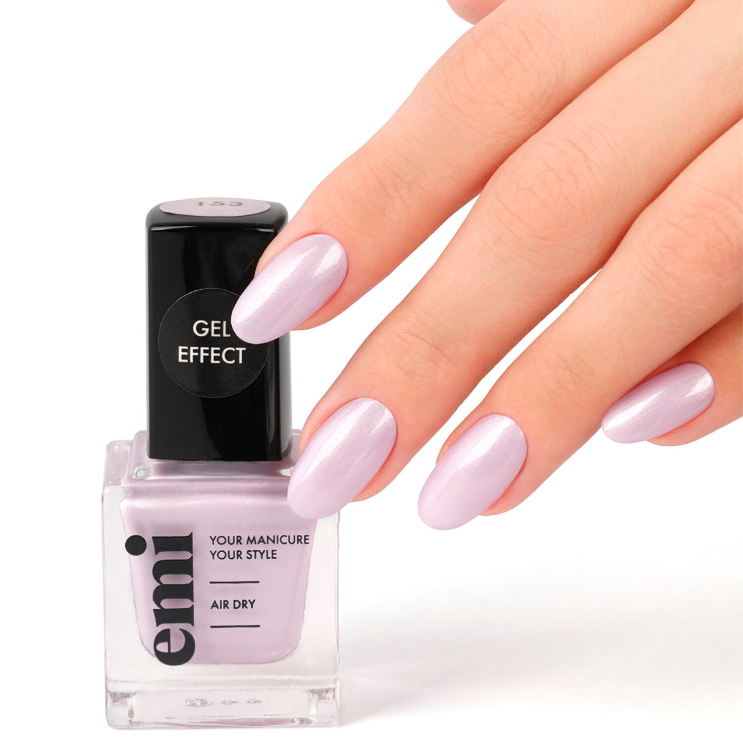 E.MI 153 лак ультрастойкий для ногтей, Фарфоровые облака / Gel Effect 9 мл - фото №6