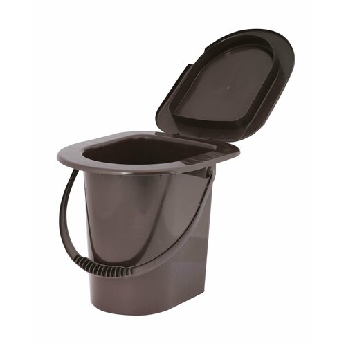 Ведро-туалет со съемной ручкой, объем 13 л, цвет коричневый туалет ведро усиленное со съемным сиденьем ручкой и съемной крышкой 16 литров ар пласт