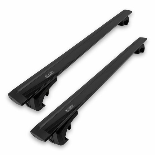 Багажник Евродеталь на рейлинги Honda Life хэтчбек 5д 1999-2008 - Крыловидные черные перекладины - 125 см - Без замка.