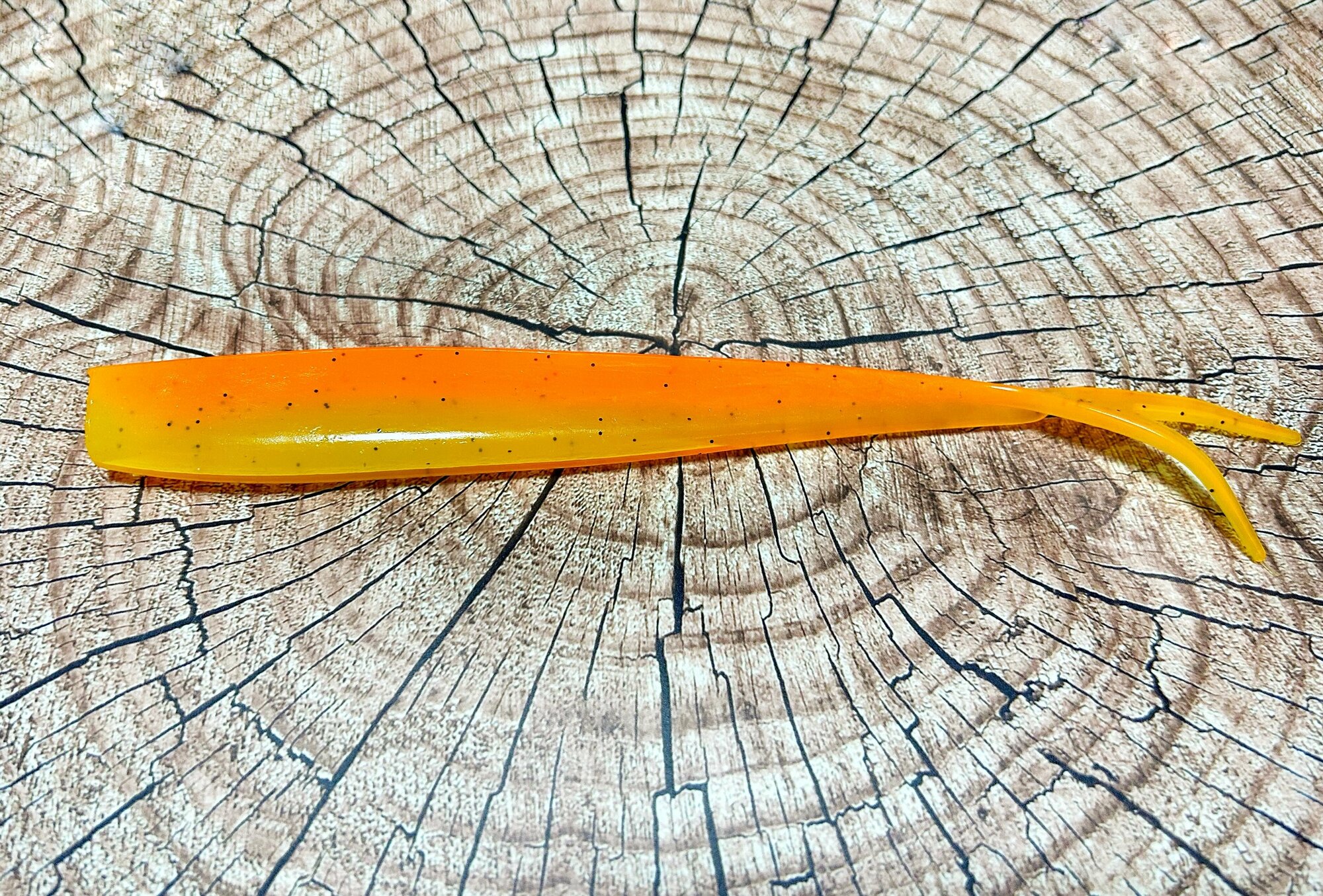 Крупная силиконовая приманка для рыбалки Pike Slag 21,5 см (свимбейт/ джеркбейт), Апельсин/ Orange-Lemon, 1 шт.