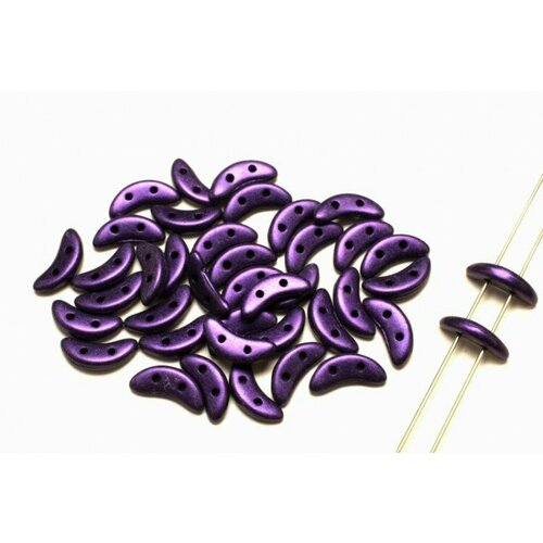 Бусины Crescent beads 10х3мм, цвет 0310-79021MJT Metallic Suede Purple, 708-062, 5г (около 40 шт) серьги aqua purple beads 1 шт