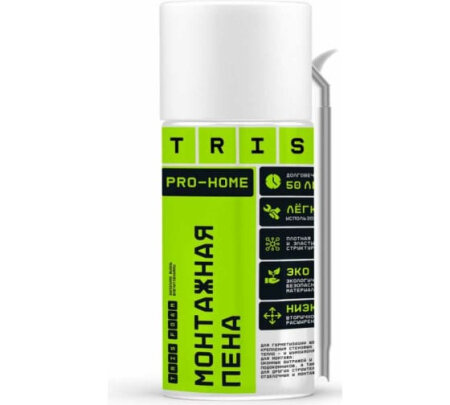 Tris Пена монтажная Tris PRO-HOME, адаптерная, огнестойкая, 500 мл