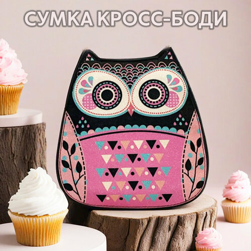 фото Сумка кросс-боди bg-toy-009, фактура зернистая, коричневый, розовый comodo