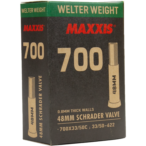 Велокамера Maxxis Welter Weight 700X33-50C 0.8 мм авто ниппель Schrader 48 мм maxxis велокамера maxxis welter weight 700x33 50c 33 50 622 0 8 lsv48 b c