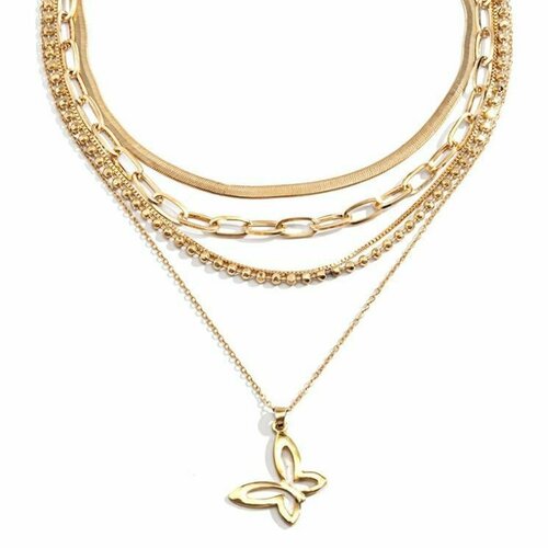 Колье, длина 36 см, золотой