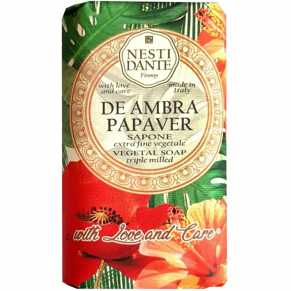 Косметическое мыло Nesti Dante De Ambra Papaver Vegetal Soap 250 г - фото №1