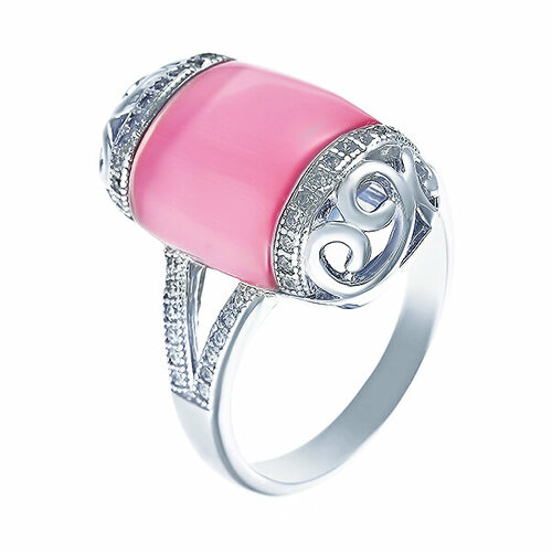 фото Кольцо element47, серебро, 925 проба, кошачий глаз синтетический, размер 17.25