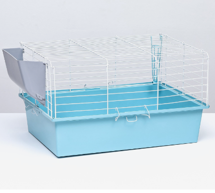 Клетка для грызунов "Пижон" №1 складная, 58 х 40 х 34 см (+миска, 2 кормушки), бирюзовая