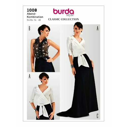 Выкройка Burda 1008 Вечернее платье