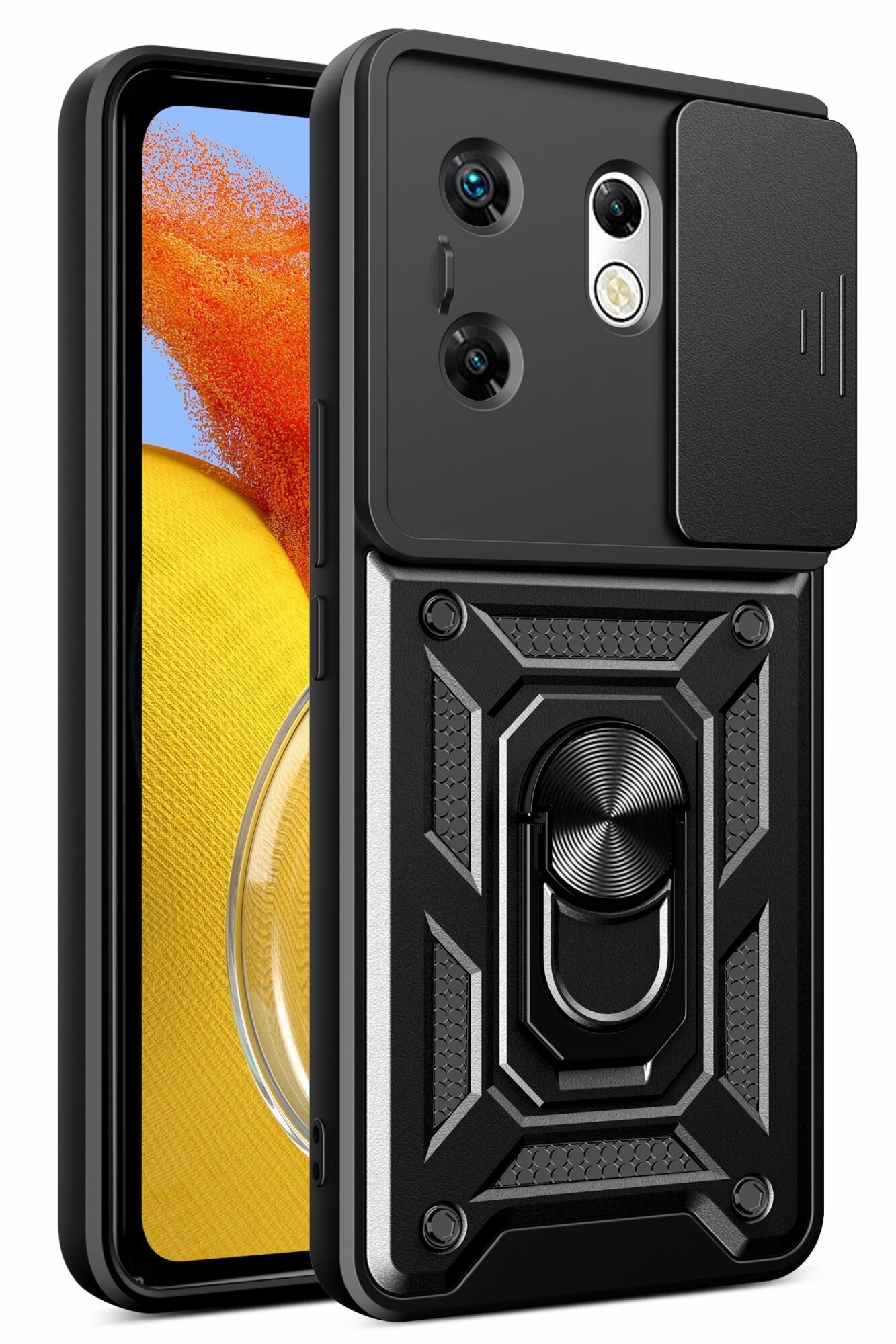 Чехол противоударный для Infinix Zero 30 4G / Инфиникс Зеро 30 4G с защитой камеры armors (Черный)