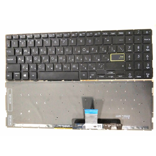 Клавиатура для ноутбука Asus VivoBook X521FA, X521FL, чёрная, без рамки, с подсветкой клавиатура для ноутбука asus 04goa291kru00 1 русская чёрная