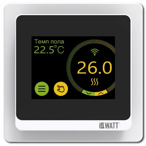 программируемый терморегулятор с цветным сенсорным tft дисплеем iqwatt smart heat wi fi white белый и голосовым управлением алиса Программируемый терморегулятор с цветным сенсорным TFT дисплеем SMART HEAT Wi-Fi WHITE и голосовым управлением Алиса