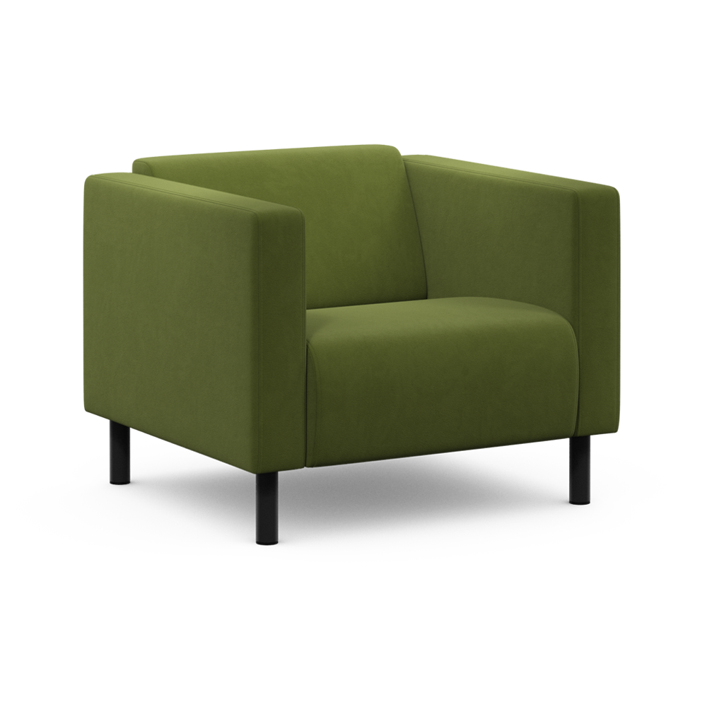 фото Прямой диван MOON 154 Синяя Экокожа. Офисный, на кухню, на балкон, в прихожую, в коридор, в салон красоты, 144х76х63 см