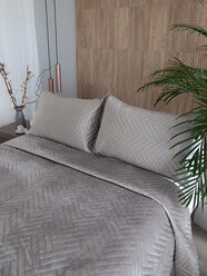 Декоративные наволочки на подушки 50 х 70, комплект 2шт, стеганные, велюровые, бежевые Ёлочки