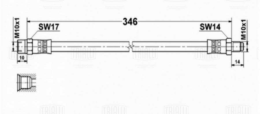 TRIALLI BF 4814 Шланг торм. Mercedes 190 W201 (82-)/W124 (84-) перед. L 370мм