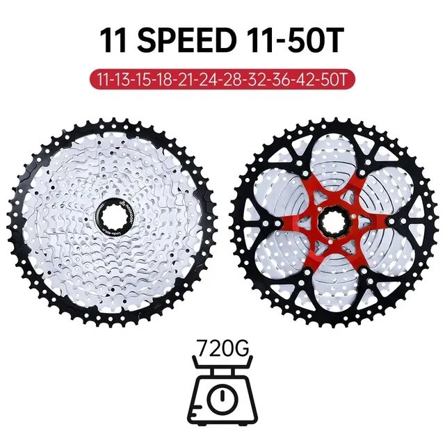 Кассета велосипедная свободного колеса ROOKOOR MTB 8 9 10 11 скоростей 11-50T, запчасти для горного велосипеда, Звездочка для SHIMANO SRAM