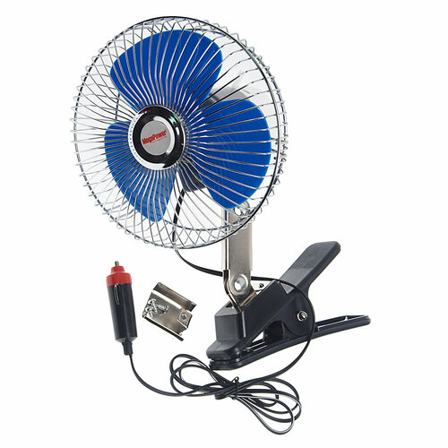 Вентилятор в салон 24V 6 на прищепке с решеткой металл 16см MEGAPOWER 1354₽