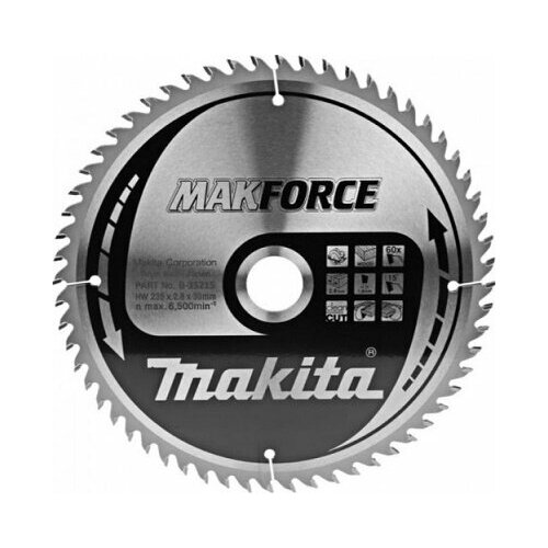 Диск пильный MAKITA MAKFORCE 235x30x2.8/1.8x60T по дереву