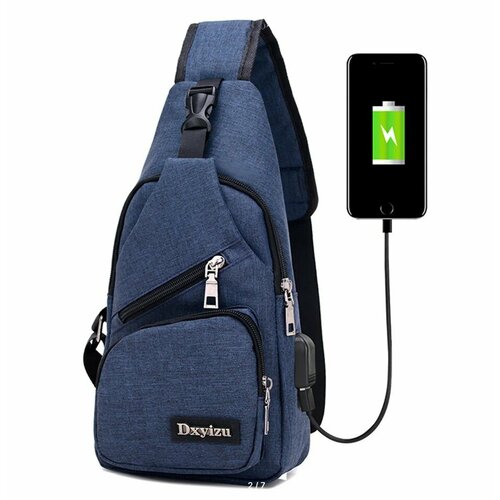 фото Сумка кросс-боди sumka-usb-sinia, фактура матовая, синий masterquant