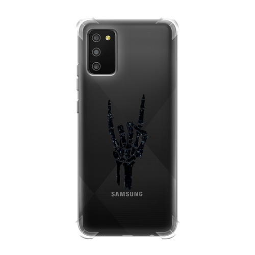 Противоударный силиконовый чехол на Samsung Galaxy A02s / Самсунг A02s с рисунком Rock for a skeleton противоударный силиконовый чехол rock for a skeleton на samsung galaxy a02s самсунг галакси a02s