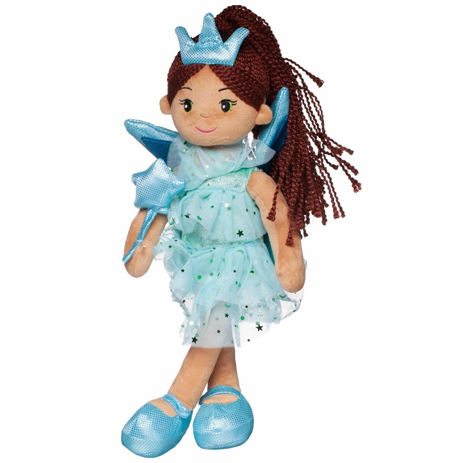 Кукла мягконабивная в голубом платье "Фея", 45 см ABtoys - фото №6