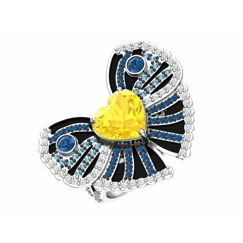 Кольцо Tosya, серебро, 925 проба, размер 17.5, белый серебряное кольцо с имитацией белого жемчуга и бесцветными фианитами 1101231 03685 17