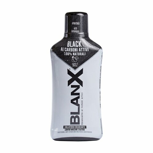 Отбеливающий ополаскиватель с углем 500 мл BLANX Mouthwash Black Charcoal 500 мл