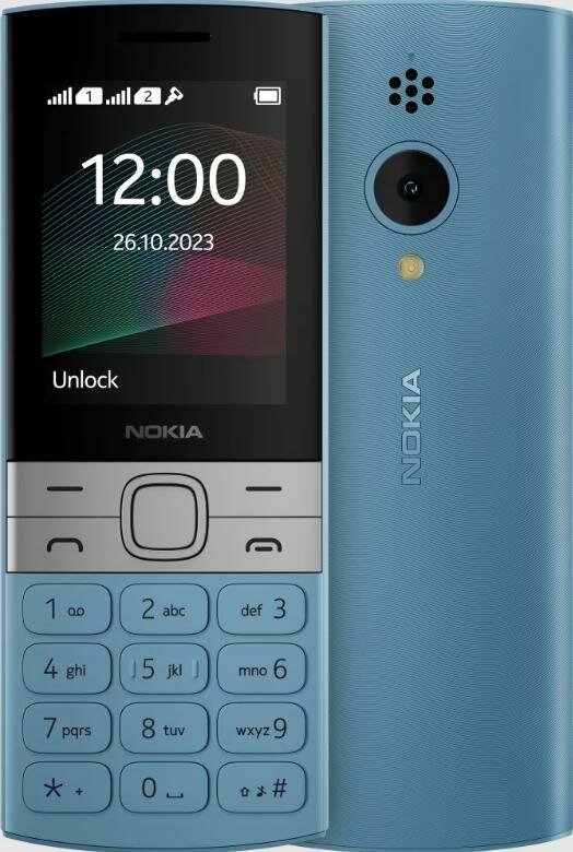 Мобильный телефон Nokia 150 DS TA-1582 (2023) Бирюзовый 2 sim 2.4″ цветной GSM 1450 mAh