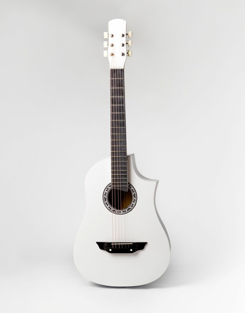 Акустическая гитара, с вырезом, белая, матовая, аккорд ACD-39A-513-WH