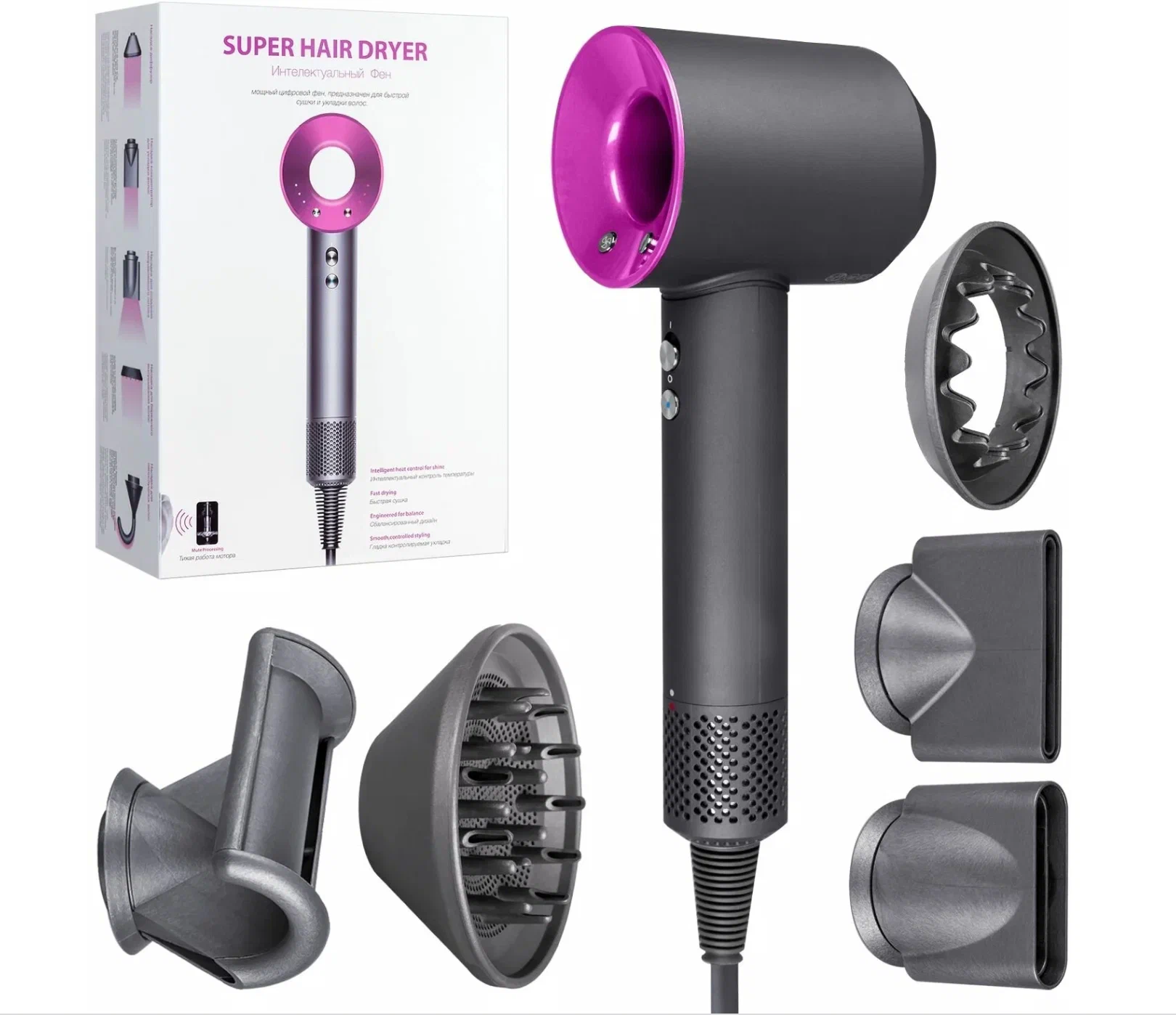 Фен SenCiciMen Hair Dryer HD15 Global, розовый 1600 Вт - фотография № 12